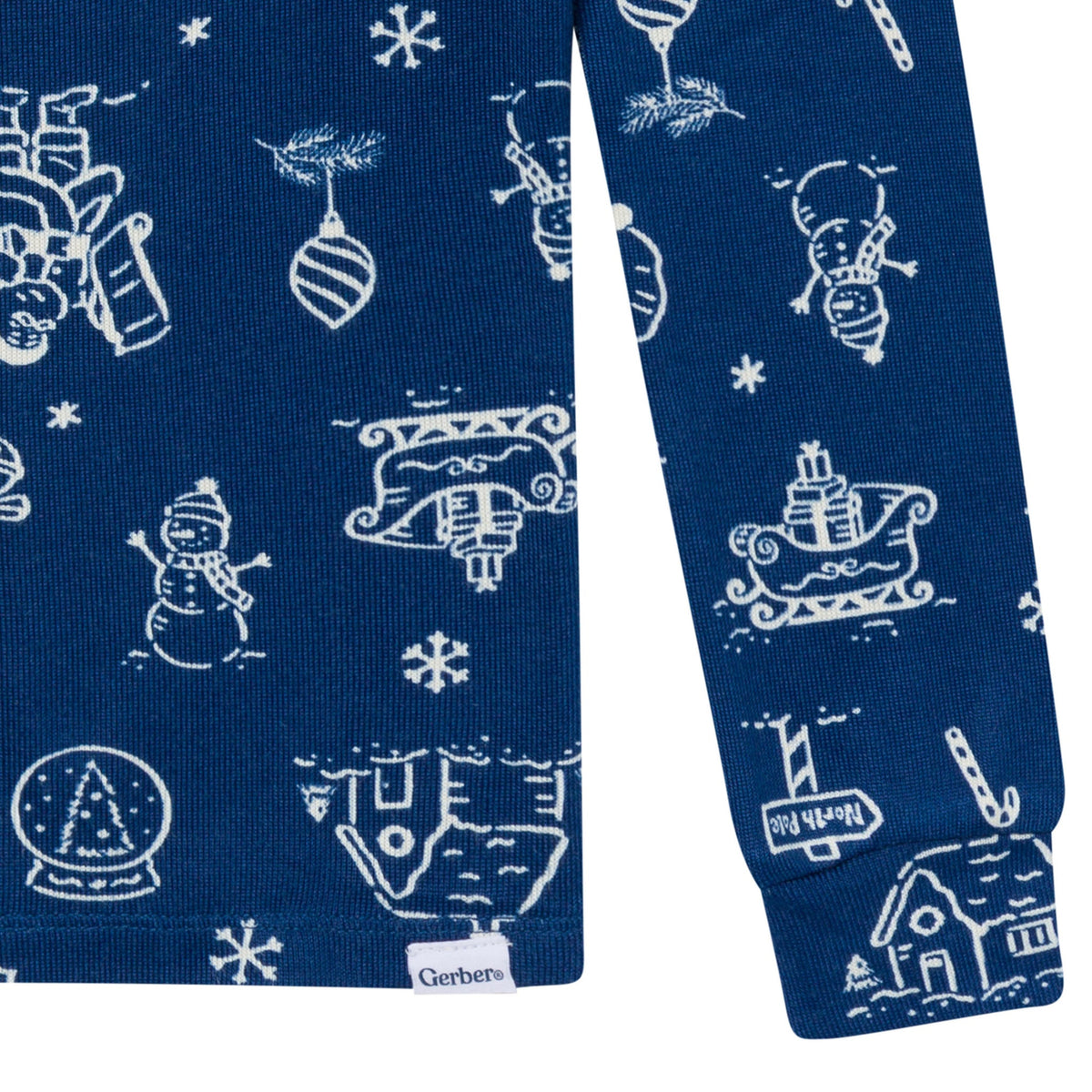 2-Piece Infant & Toddler Neutral Navy Toile Snug Fit Pajamas-Gerber Childrenswear Wholesale