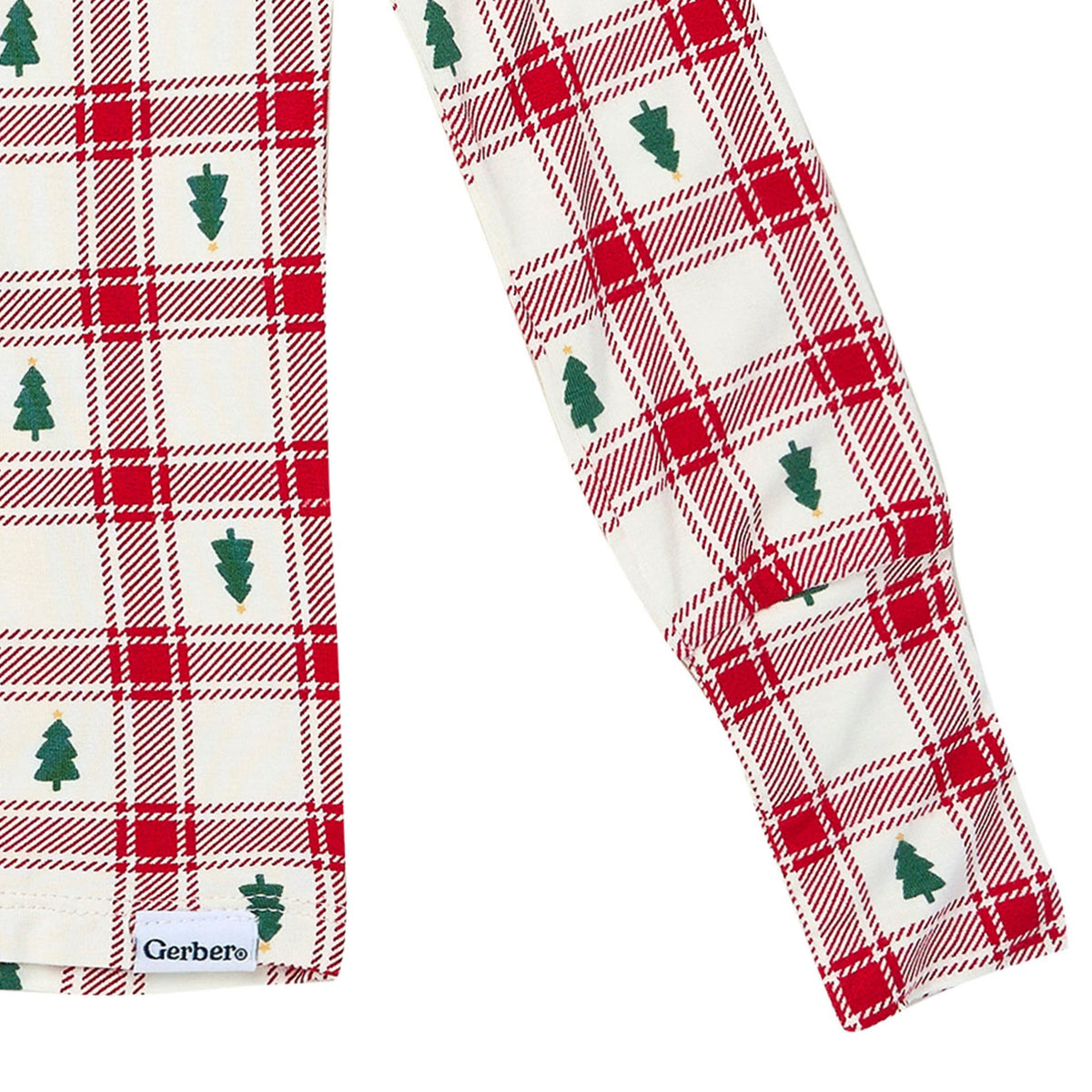 2-Piece Infant & Toddler Neutral Plaid Tree Tight Fitting Pajamas-Gerber Childrenswear Wholesale