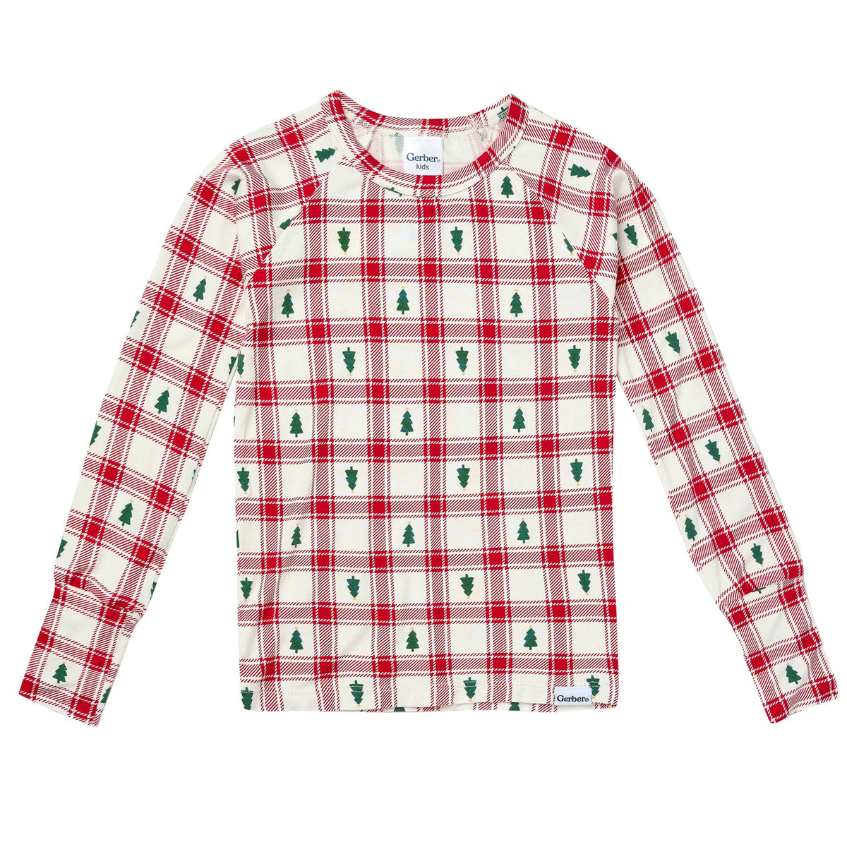 2-Piece Infant & Toddler Neutral Plaid Tree Tight Fitting Pajamas-Gerber Childrenswear Wholesale
