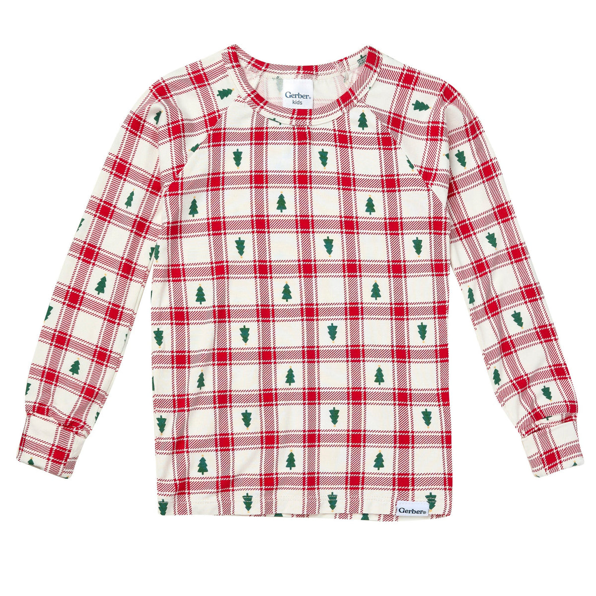 2-Piece Infant & Toddler Neutral Plaid Tree Tight Fitting Pajamas-Gerber Childrenswear Wholesale