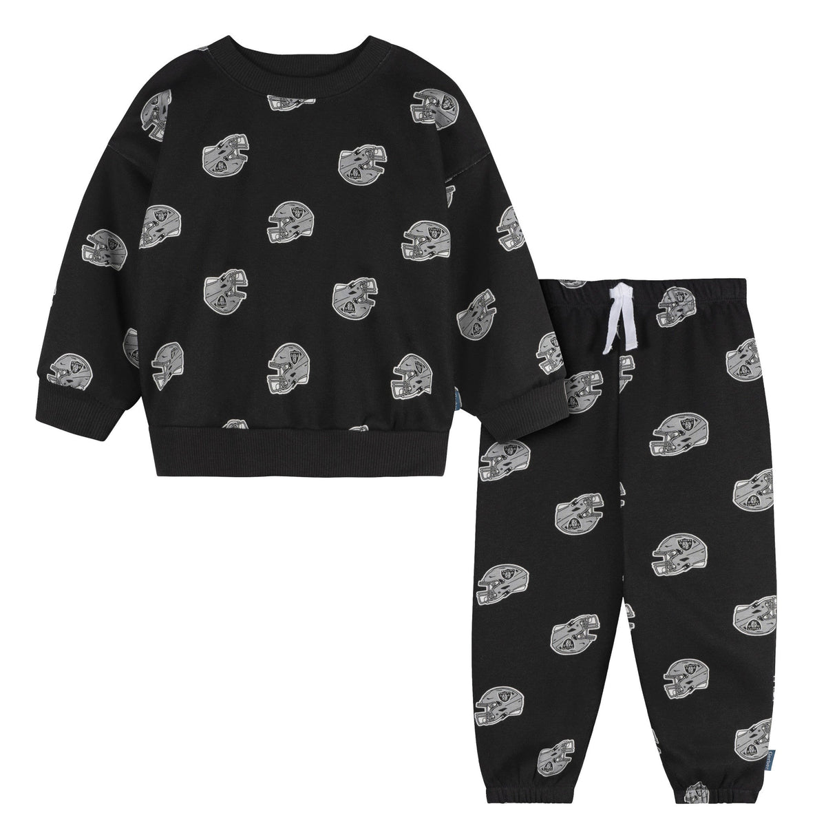 2-Piece Infant & Toddler Neutral Las Vegas Raiders Sweatshirt and Pant Set