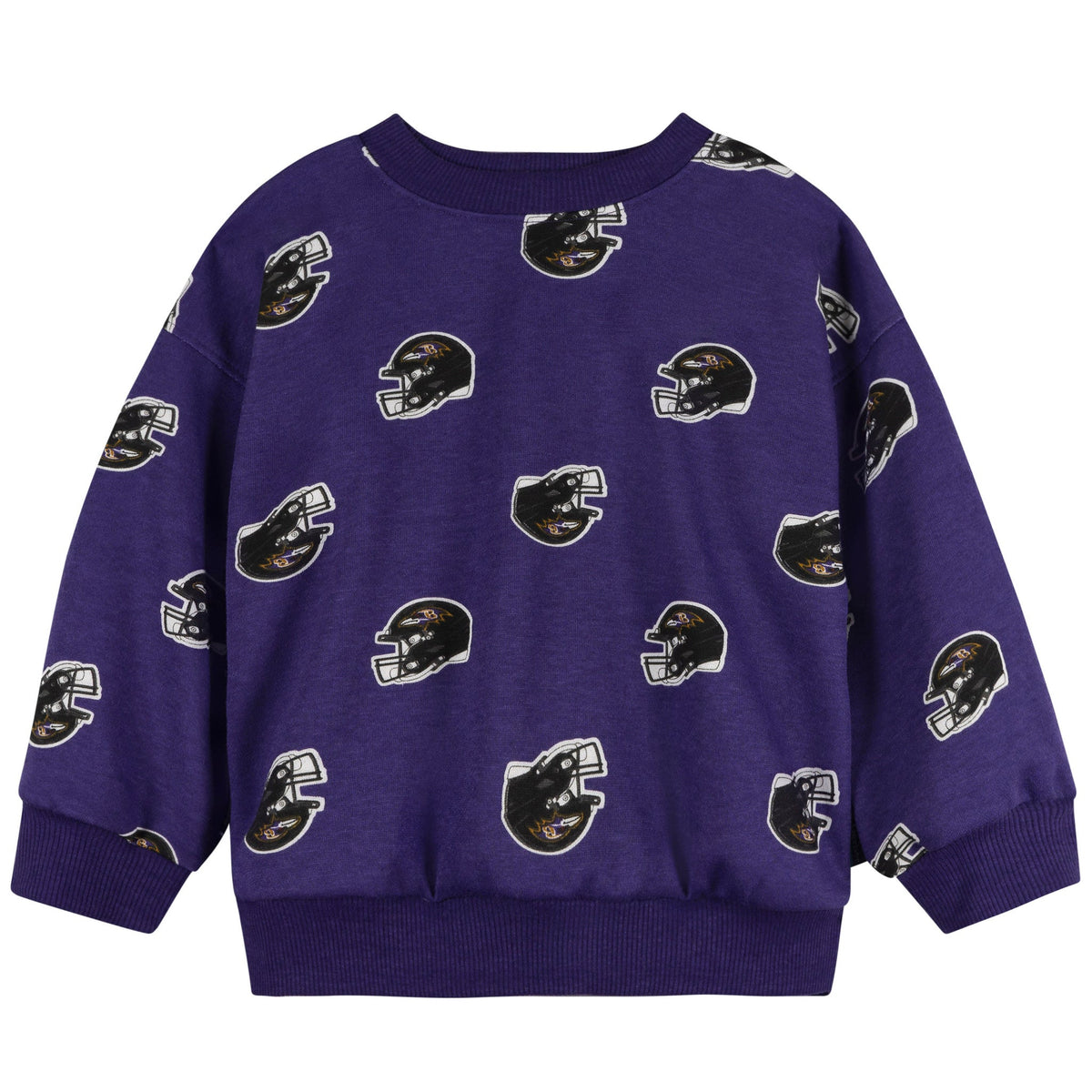 2-Piece Infant & Toddler Neutral Baltimore Ravens Sweatshirt and Pant Set, view 2