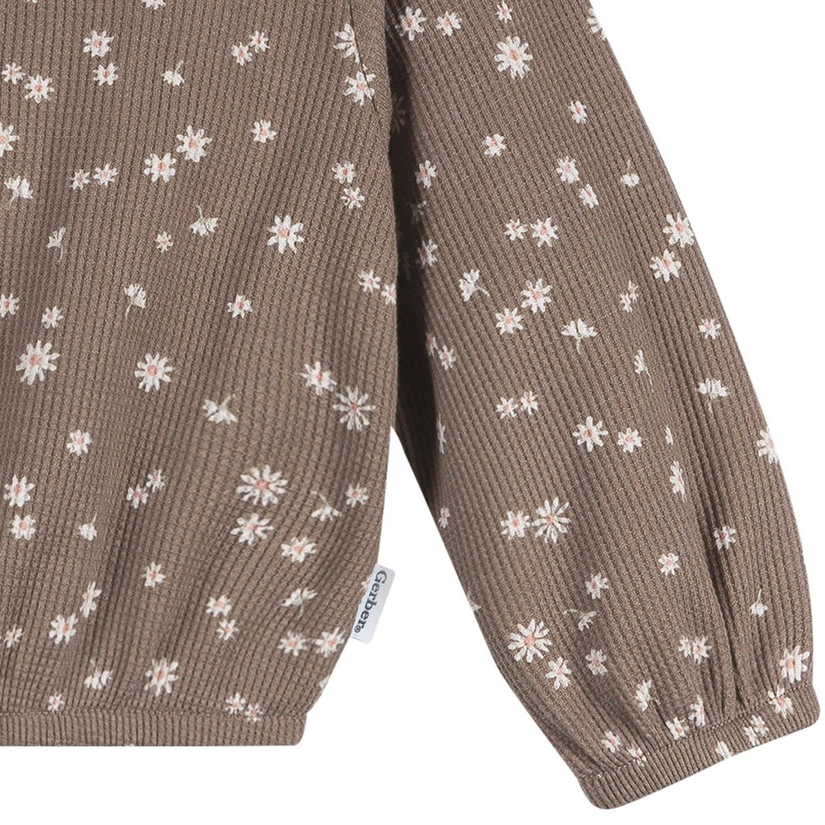 2-Piece Toddler Girls Brown Daisies Top and Legging Set, view 4