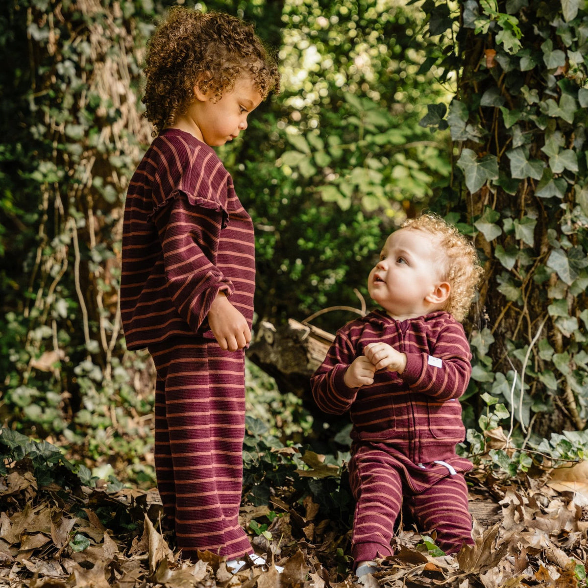2-Piece Toddler Girls Fig Long Sleeve Top & Wide Leg Pant Set-Gerber Childrenswear Wholesale
