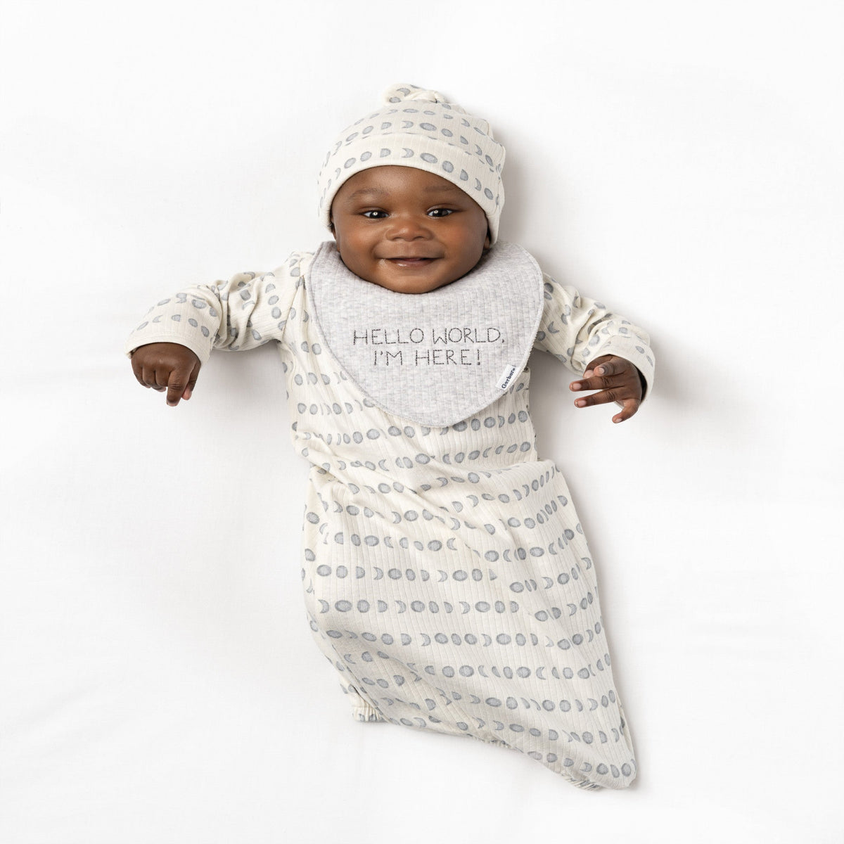 3-Piece Baby Neutral Moons Gown Set, view 2