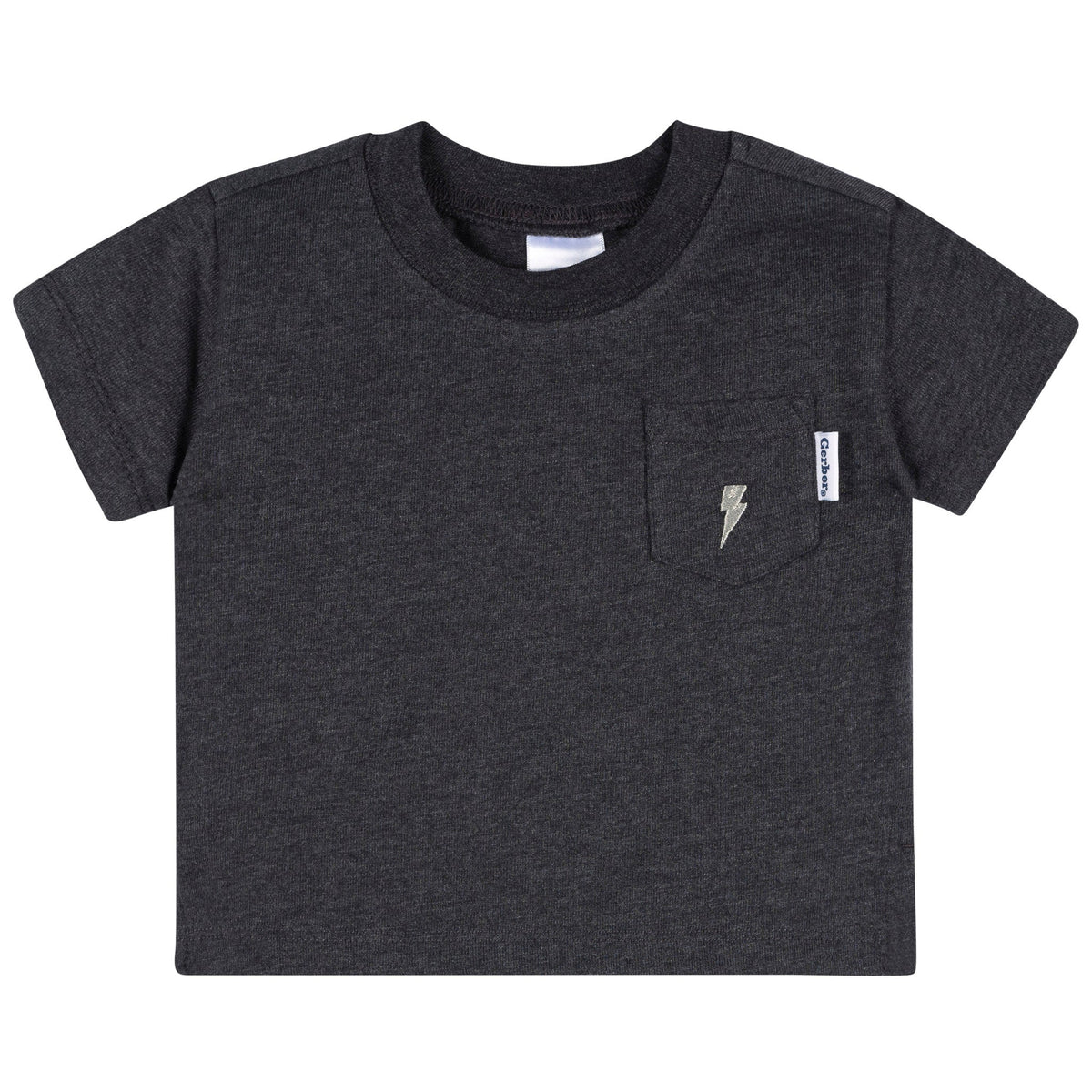 3-Pack Baby & Toddler Boys Black, Gray and White Short Sleeve T-Shirts, view 2