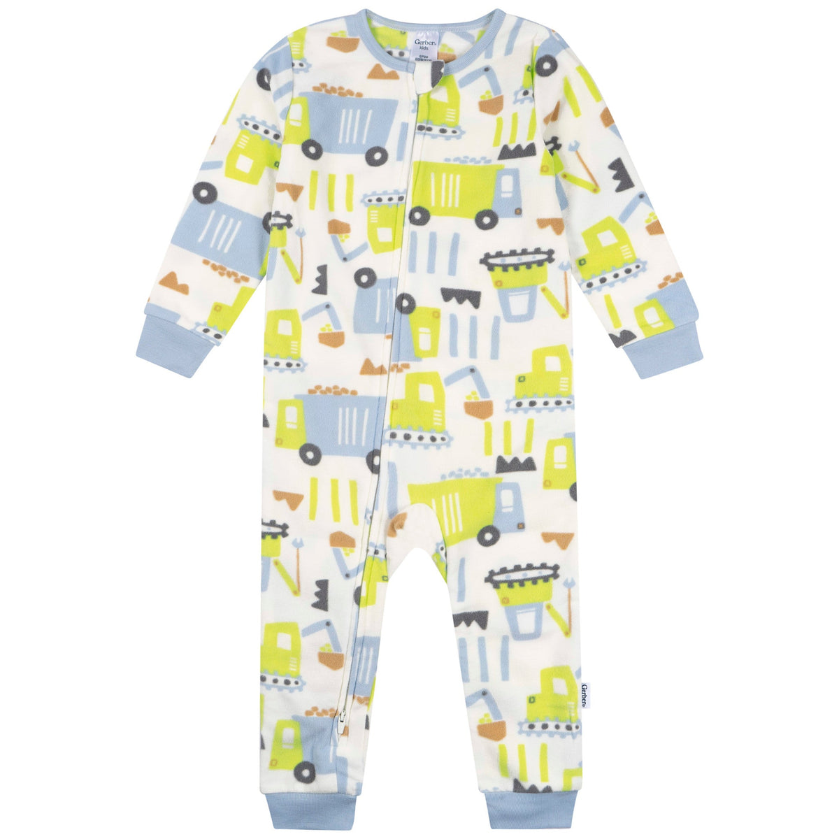 3-Pack Infant & Toddler Boys Trucks Footless Fleece Pajamas-Gerber Childrenswear Wholesale