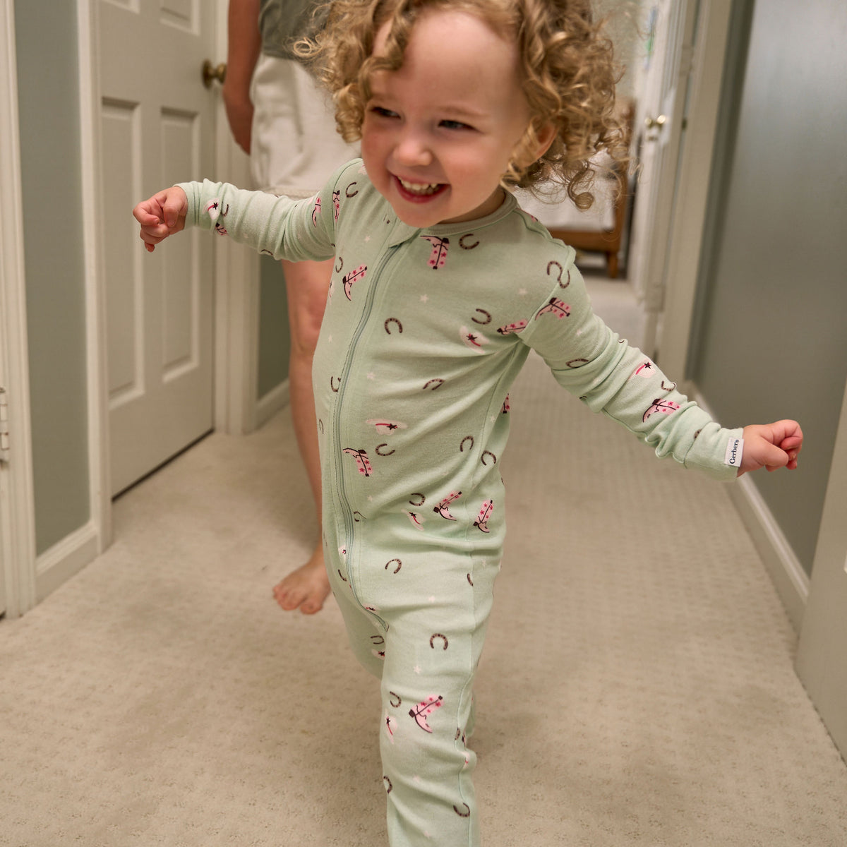 3-Pack Baby & Toddler Girls Horses Snug Fit Footed Pajamas