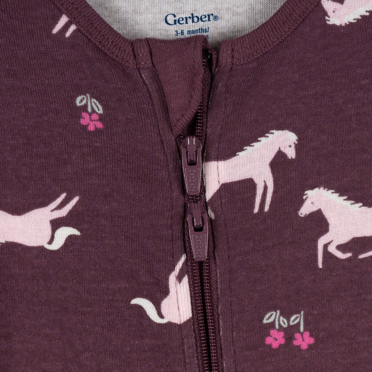 3-Pack Baby & Toddler Girls Horses Snug Fit Footed Pajamas