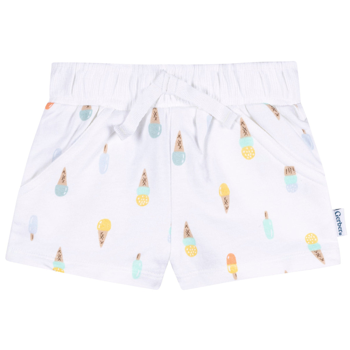 3-Piece Baby & Toddler Girls Ice Cream Knit Shorts-Gerber Childrenswear Wholesale