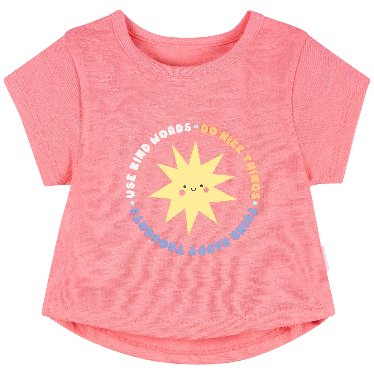 3-Pack Baby & Toddler Girls Pink, Blue and White Short Sleeve T-Shirts, view 4