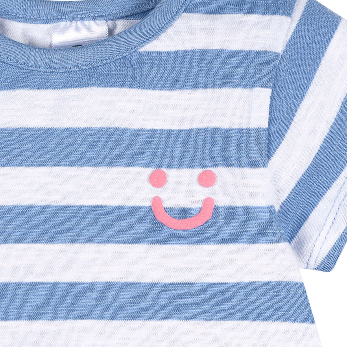 3-Pack Baby & Toddler Girls Pink, Blue and White Short Sleeve T-Shirts, view 3