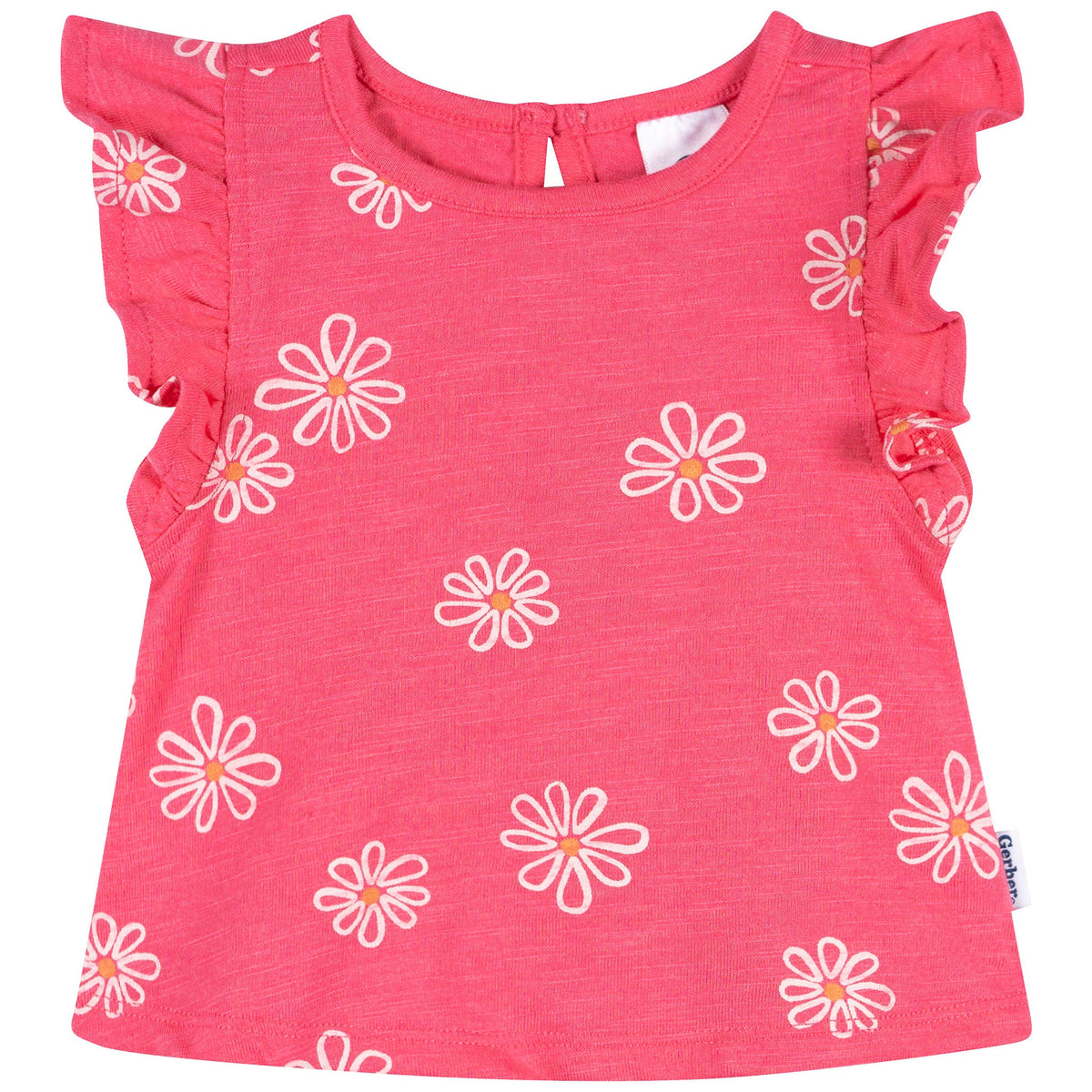 3-Pack Baby & Toddler Girls Pink Strawberries Short Sleeve Shirts, view 2