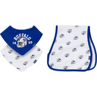3-Pack Baby Neutral Buffalo Bills Bibs and Burp Cloth Set