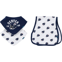 3-Pack Baby Neutral Denver Broncos Bibs and Burp Cloth Set