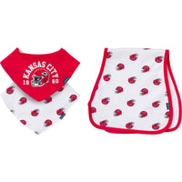 3-Pack Baby Neutral Kansas City Chiefs Bibs and Burp Cloth Set
