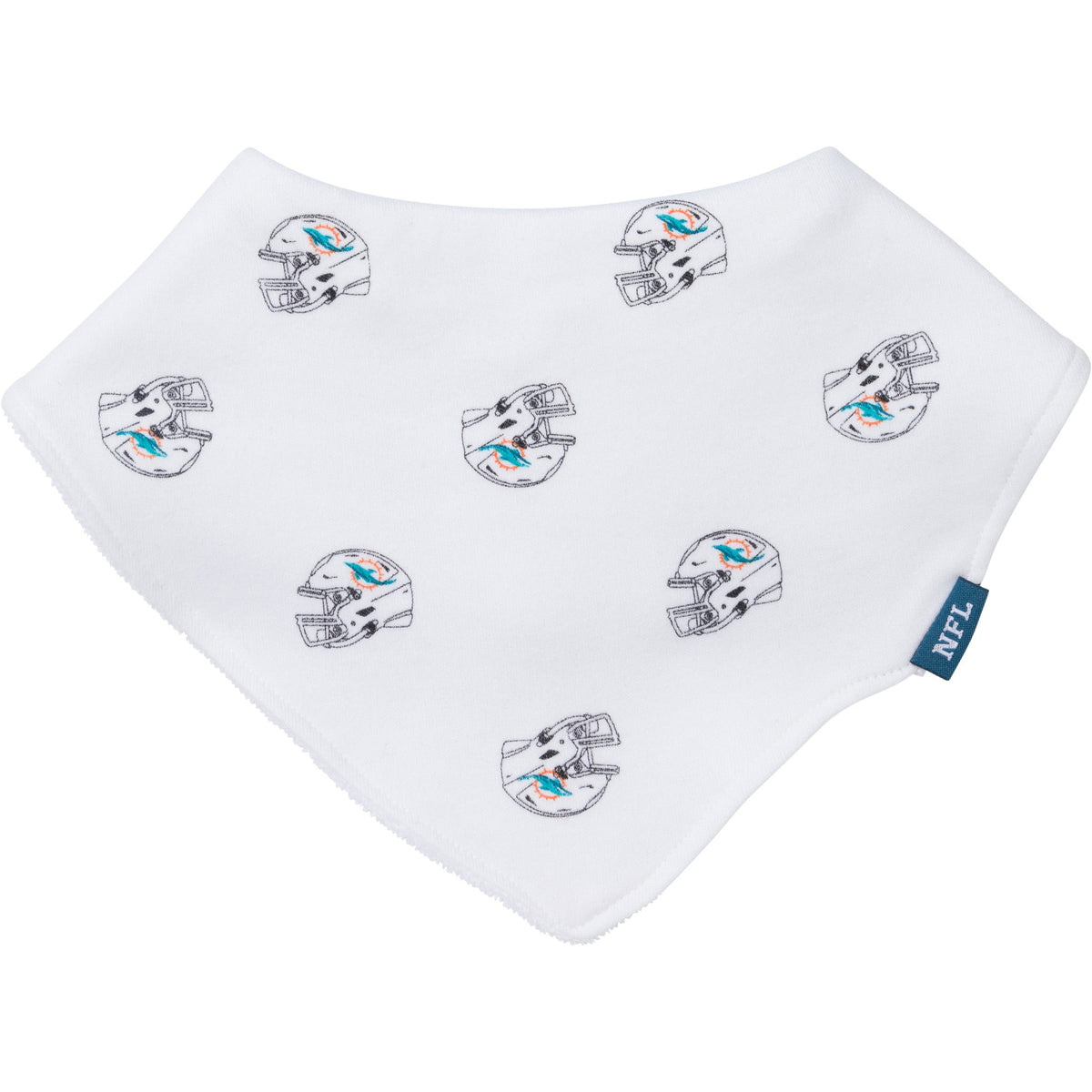 3-Pack Baby Neutral Miami Dolphins Bibs and Burp Cloth Set, view 2