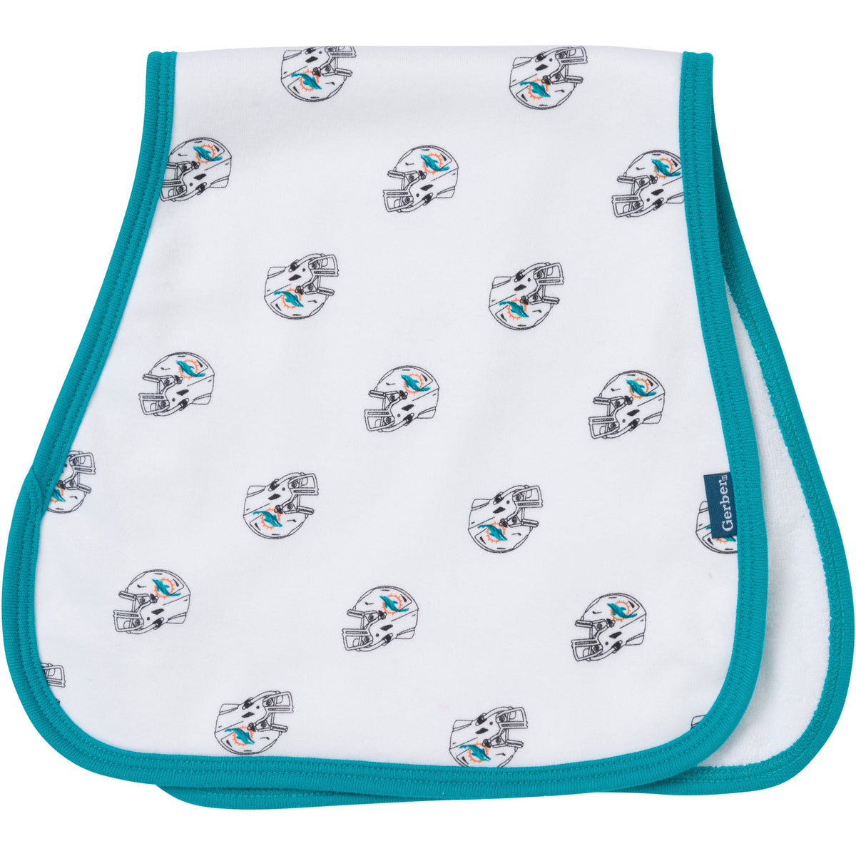 3-Pack Baby Neutral Miami Dolphins Bibs and Burp Cloth Set, view 4