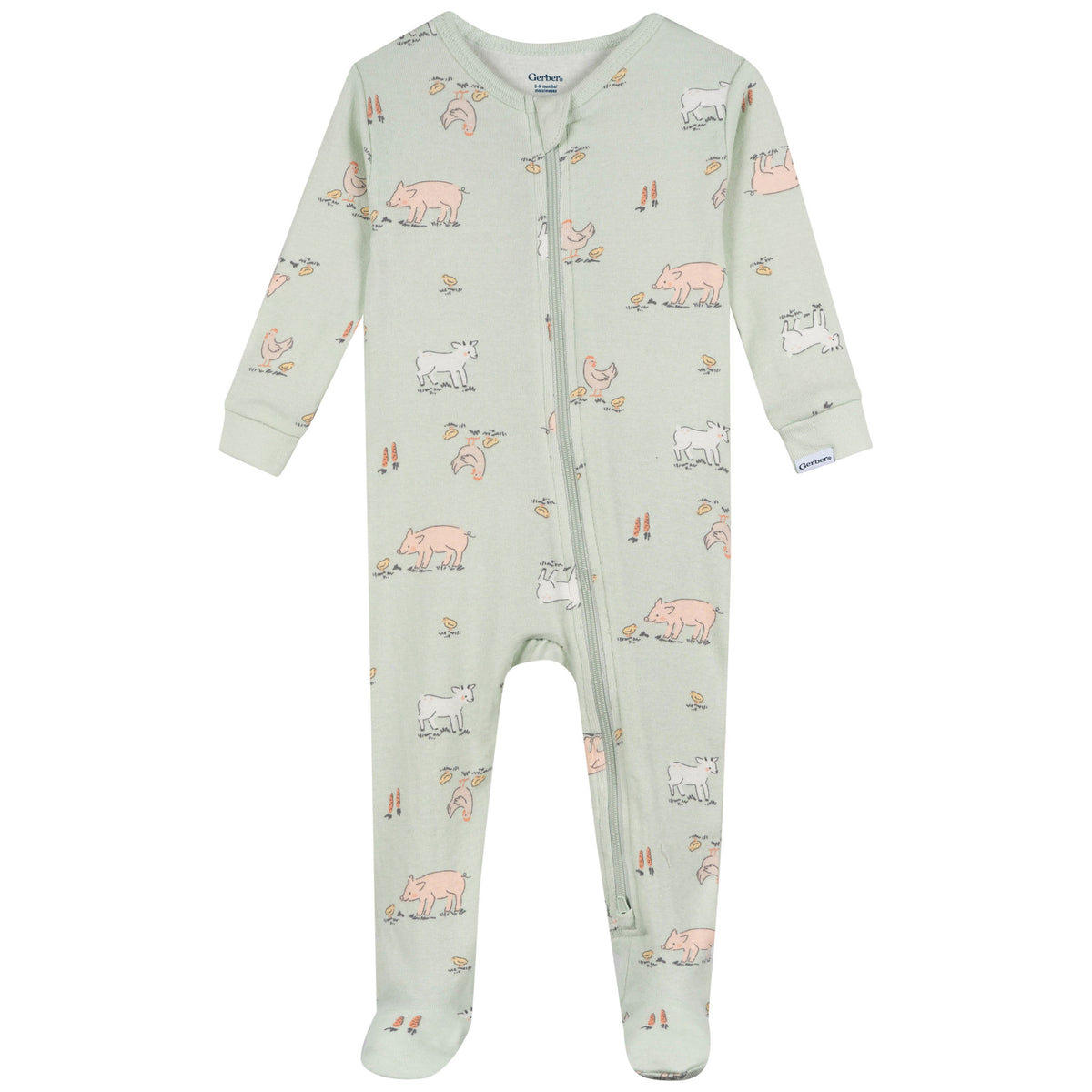3-Pack Baby & Toddler Neutral Farm Snug Fit Footed Pajamas
