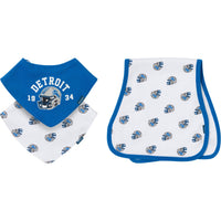3-Pack Baby Neutral Detroit Lions Bibs and Burp Cloth Set