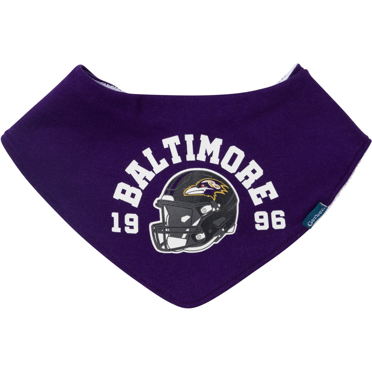 3-Pack Baby Neutral Baltimore Ravens Bibs and Burp Cloth Set, view 3