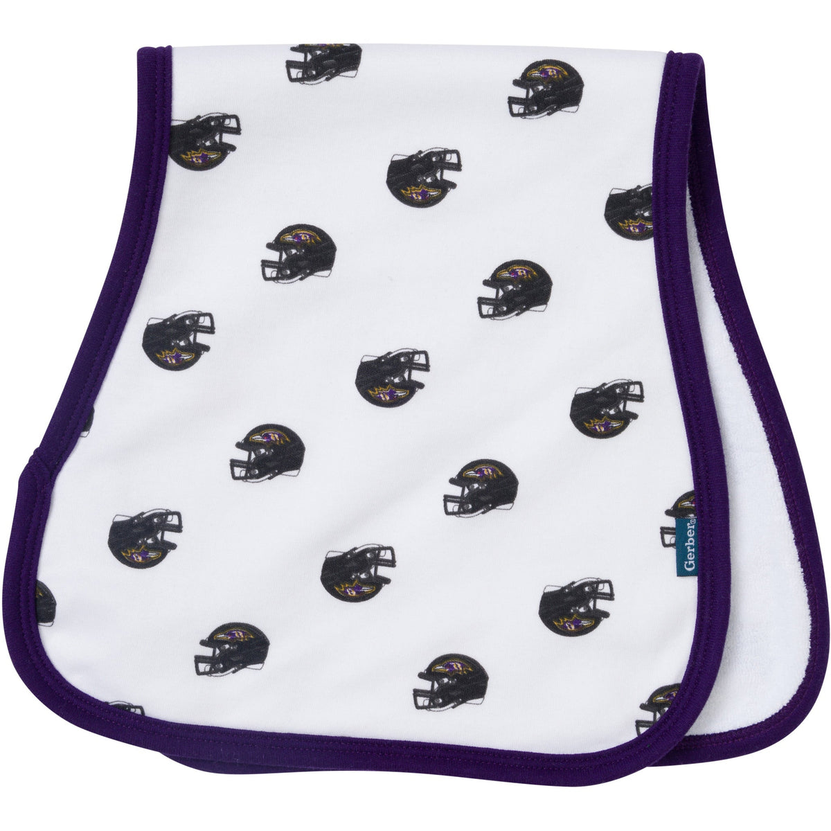 3-Pack Baby Neutral Baltimore Ravens Bibs and Burp Cloth Set, view 4