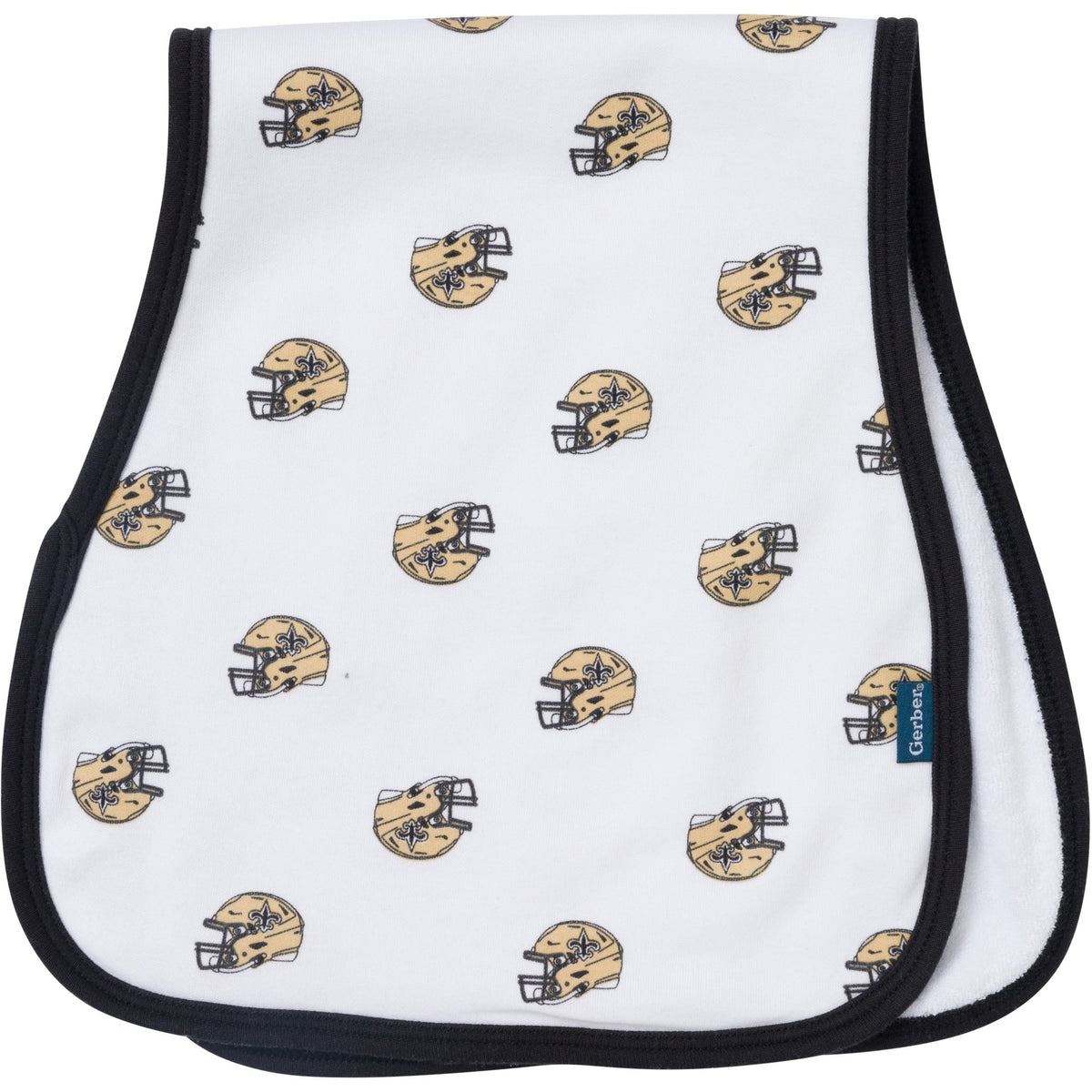 3-Pack Baby Neutral New Orleans Saints Bibs and Burp Cloth Set, view 4