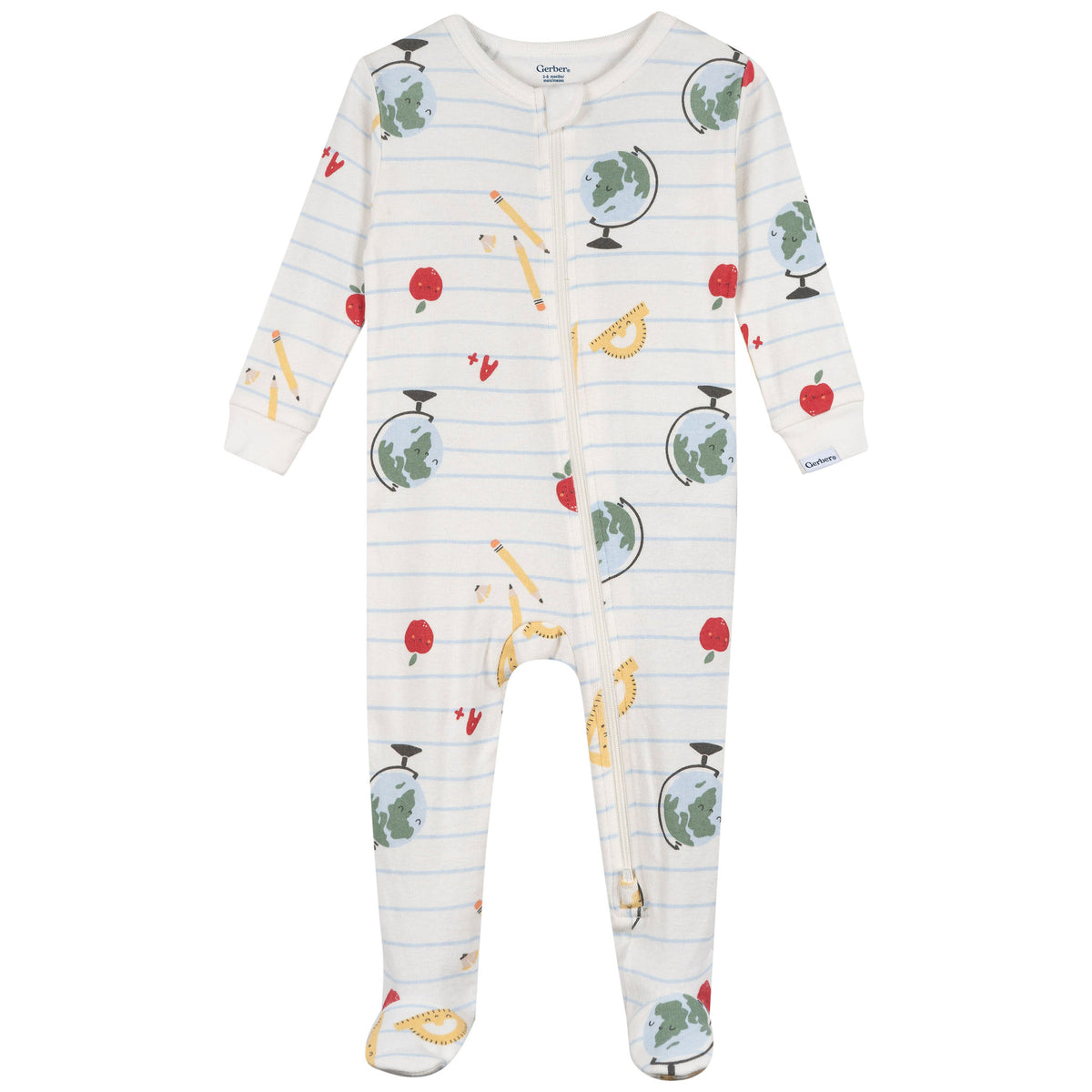 3-Pack Baby & Toddler Neutral Classroom Snug Fit Footed Pajamas