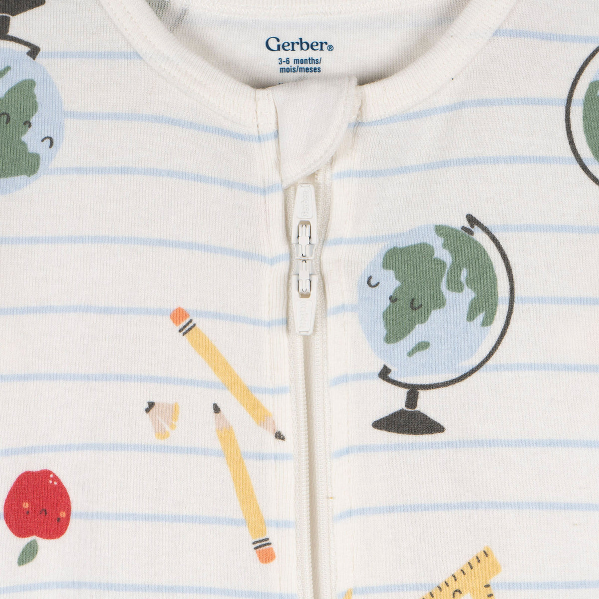 3-Pack Baby & Toddler Neutral Classroom Snug Fit Footed Pajamas