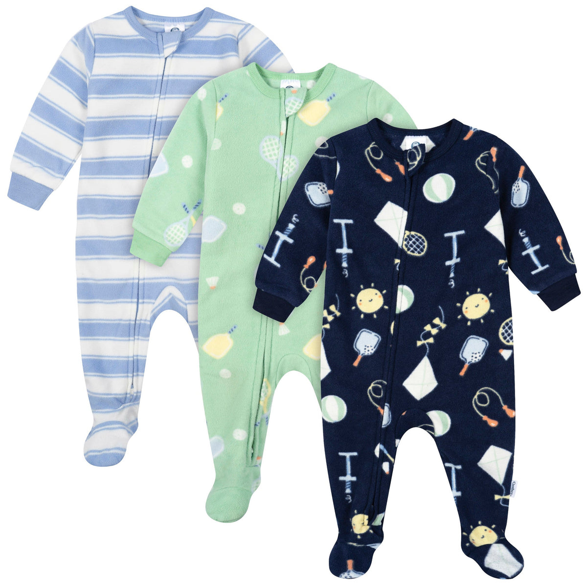 3-Pack Baby & Toddler Neutral Playtime Footed Fleece Pajamas-Gerber Childrenswear Wholesale