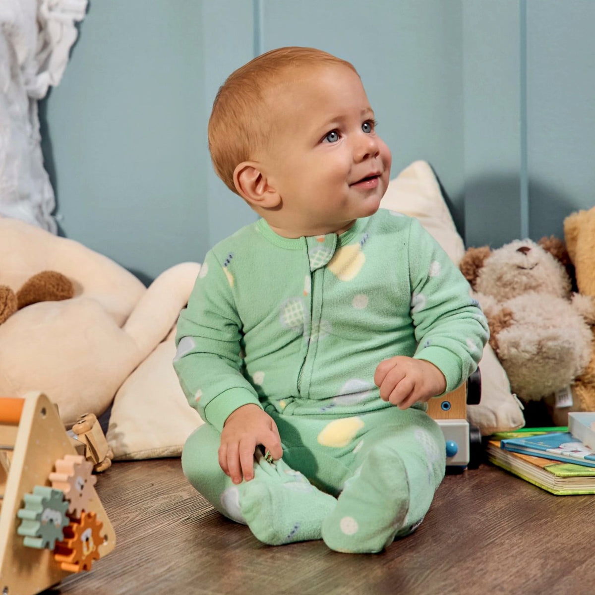 3-Pack Baby & Toddler Neutral Playtime Footed Fleece Pajamas-Gerber Childrenswear Wholesale