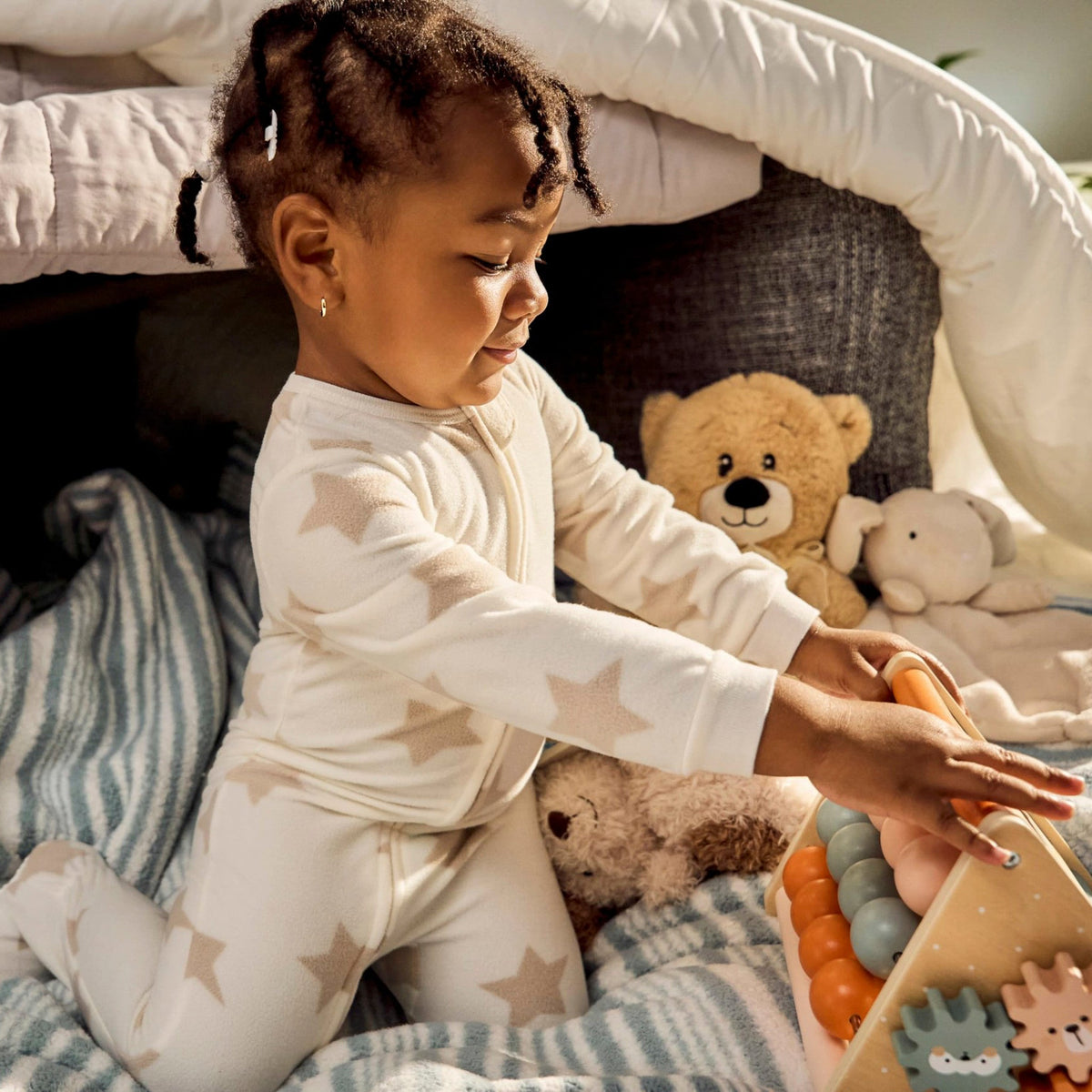 3-Pack Baby & Toddler Neutral Bears Footed Fleece Pajamas-Gerber Childrenswear Wholesale