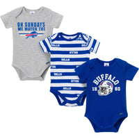 3-Pack Baby Boys Buffalo Bills Bodysuit Set