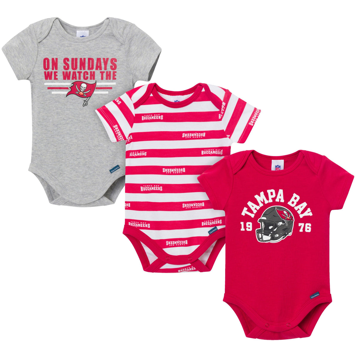 3-Pack Baby Boys Tampa Bay Buccaneers Bodysuit Set
