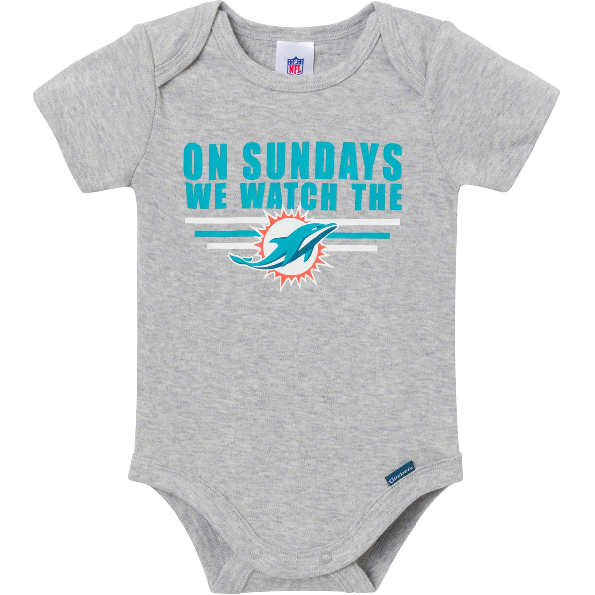 3-Pack Baby Boys Miami Dolphins Bodysuit Set, view 2