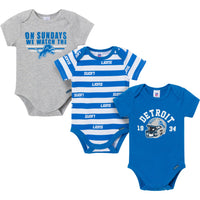 3-Pack Baby Boys Detroit Lions Bodysuit Set
