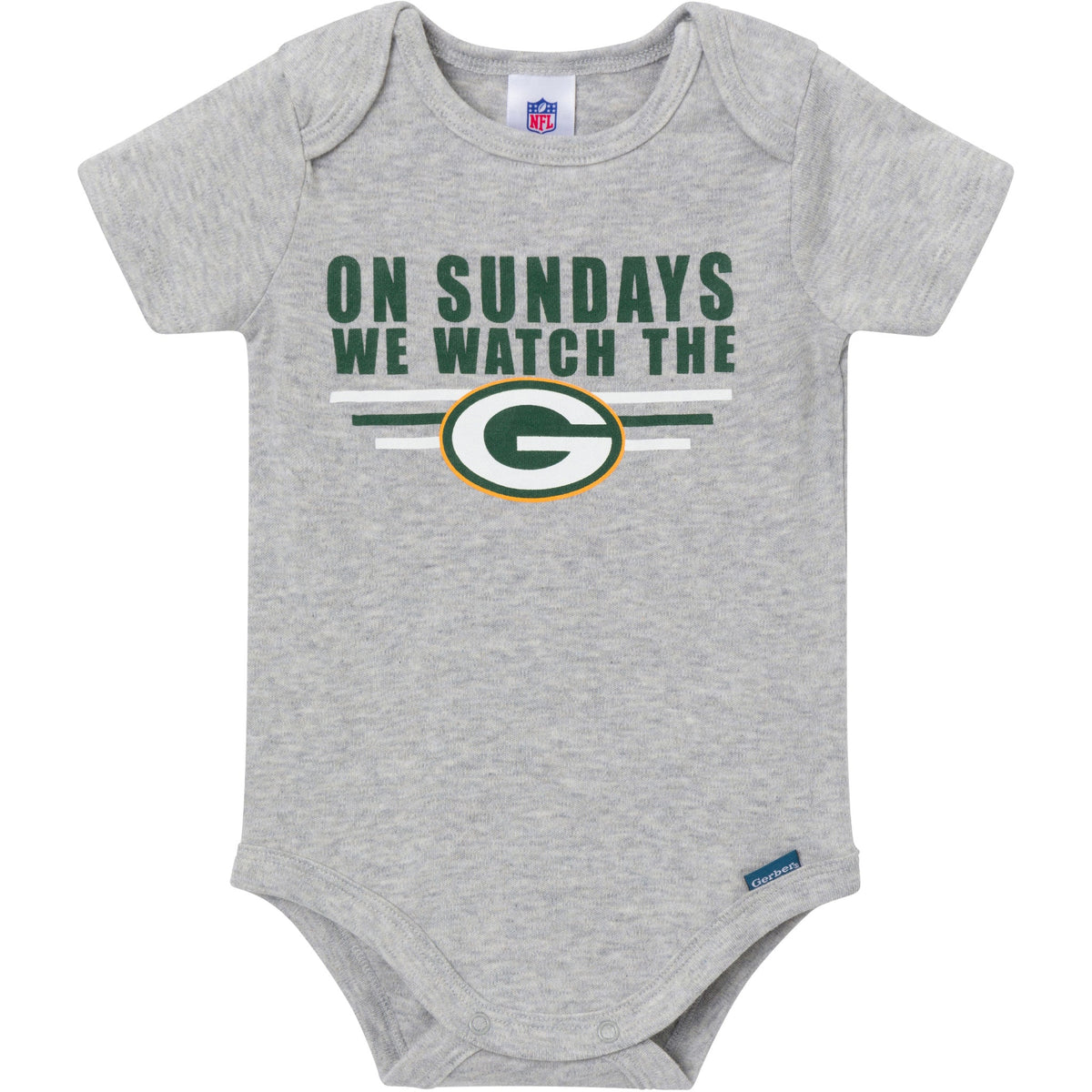 3-Pack Baby Boys Green Bay Packers Bodysuit Set, view 2