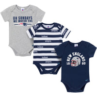 3-Pack Baby Boys New England Patriots Bodysuit Set