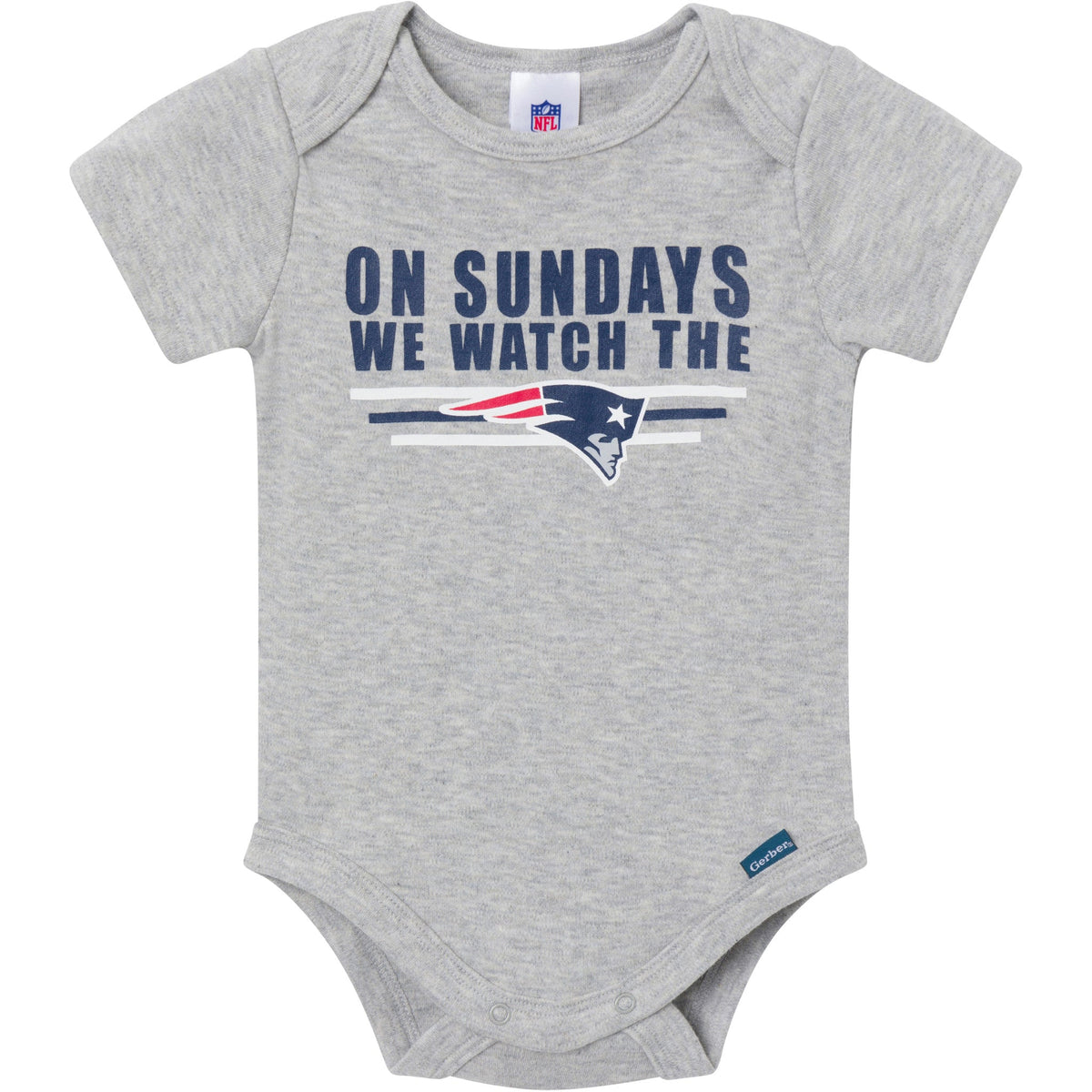 3-Pack Baby Boys New England Patriots Bodysuit Set, view 2