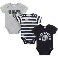 3-Pack Baby Boys Las Vegas Raiders Bodysuit Set