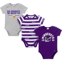 3-Pack Baby Boys Minnesota Vikings Bodysuit Set