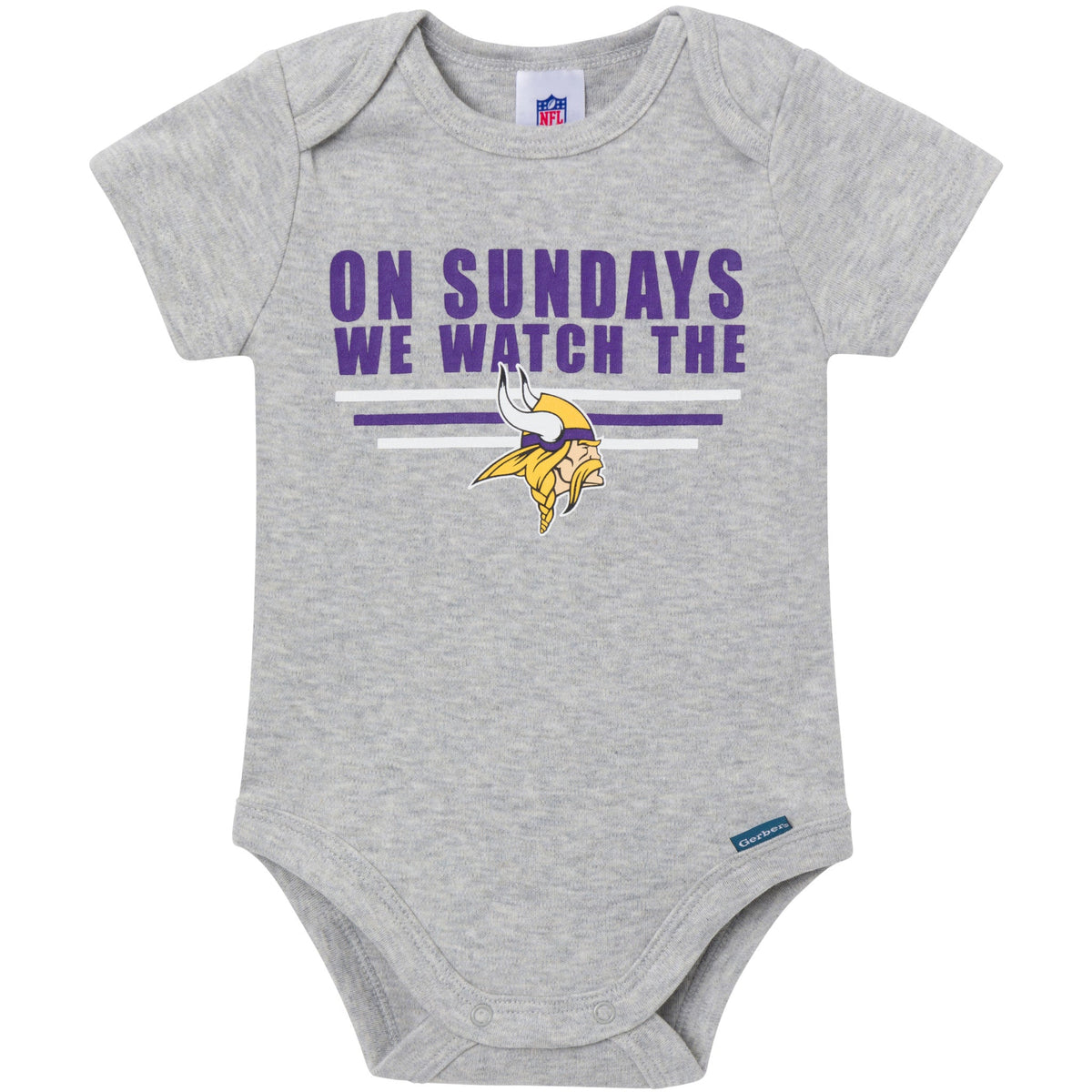 3-Pack Baby Boys Minnesota Vikings Bodysuit Set, view 2
