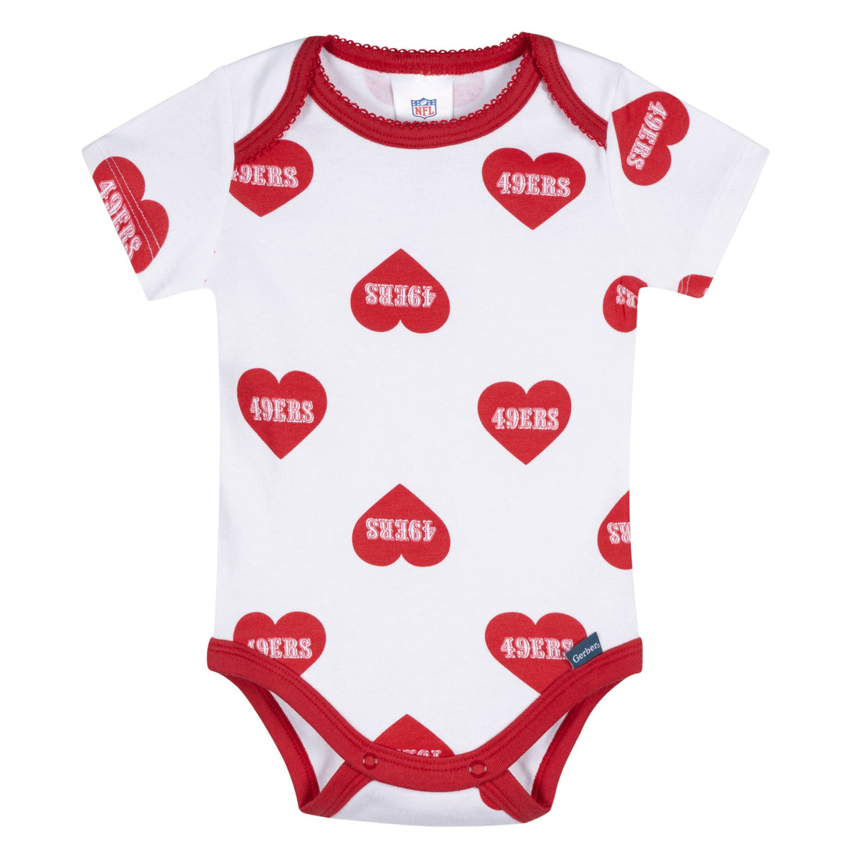 3-Pack Baby Girls 49ers Onesies Bodysuit Set, view 3