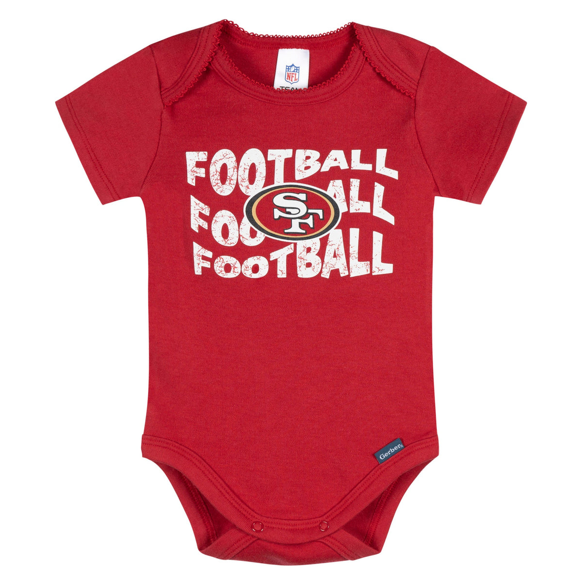 3-Pack Baby Girls 49ers Onesies Bodysuit Set, view 4