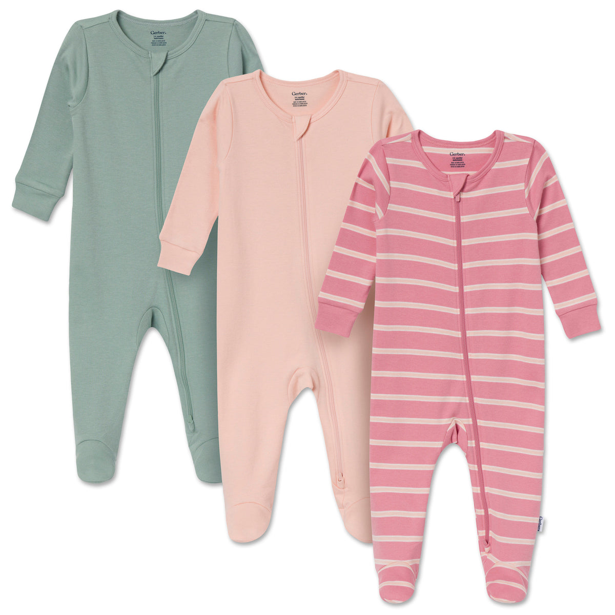 3-Pack Baby Girls Apricot Sleep 'N Play