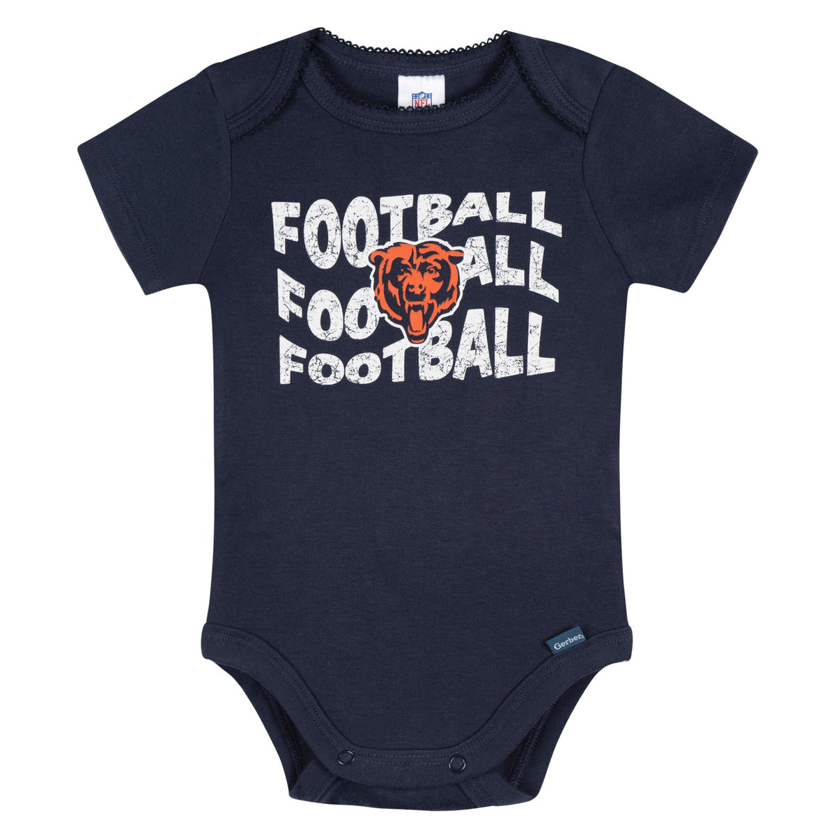3-Pack Baby Girls Chicago Bears Bodysuit Set, view 4