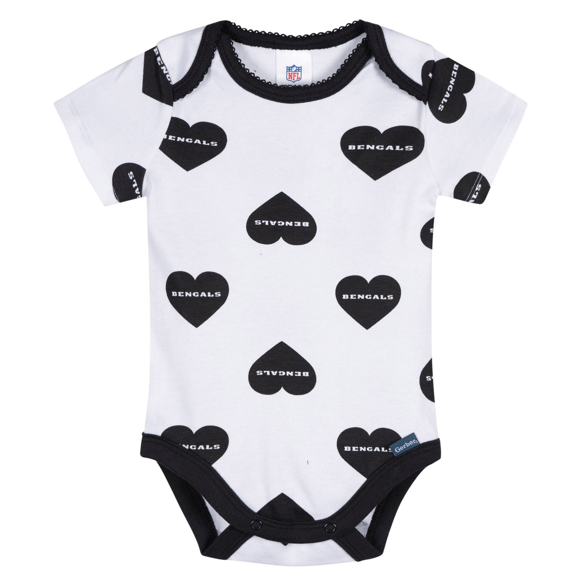 3-Pack Baby Girls Cincinatti Bengals Bodysuit Set, view 2