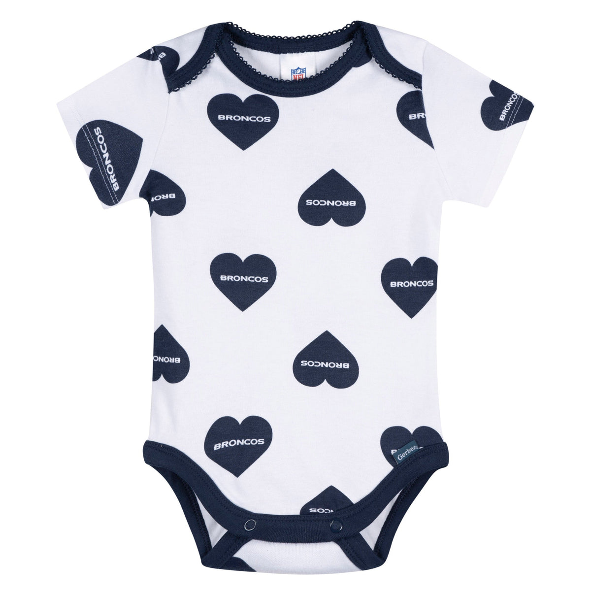 3-Pack Baby Girls Denver Broncos Bodysuit Set, view 2