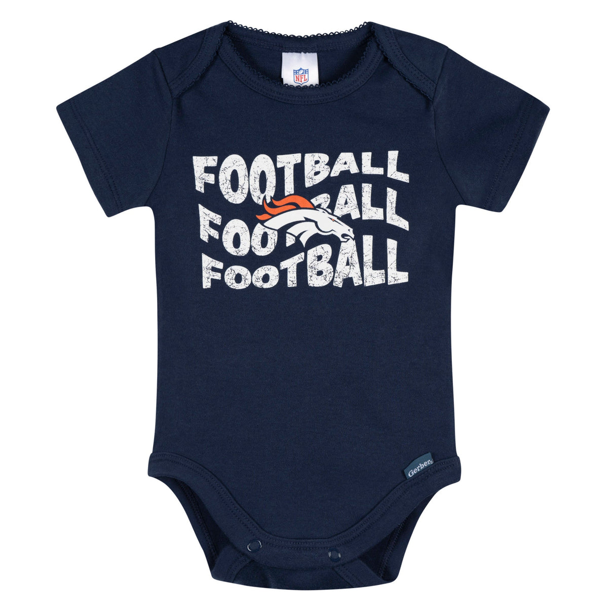3-Pack Baby Girls Denver Broncos Bodysuit Set, view 4