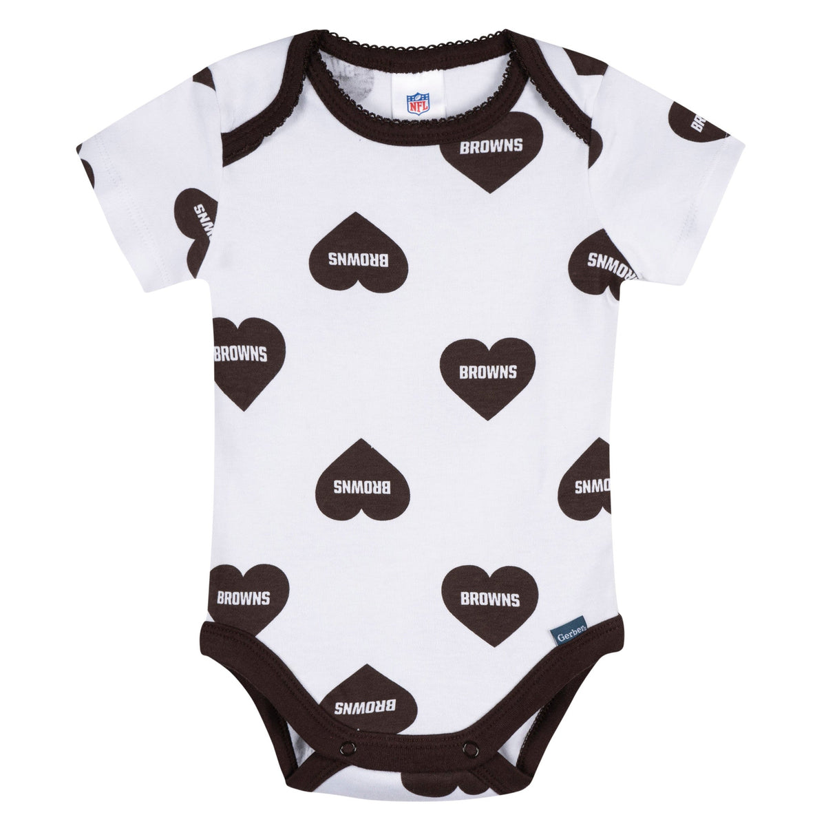3-Pack Baby Girls Cleveland Browns Bodysuit Set, view 3